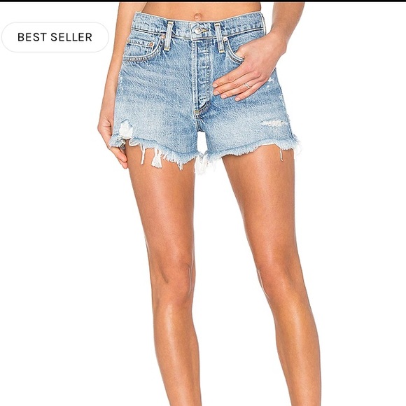 Agolde Pants - AGOLDE PARKER VINTAGE CUT-OFF SHORTS
